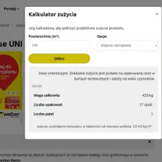 Kalkulator zużycia kleju do styropianu. Oblicz ile kleju na metr styropianu potrzebujesz.