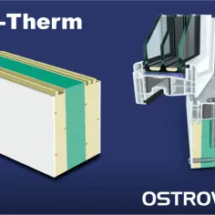 Przekroje okna i materiału izolacyjnego Profi-Therm.