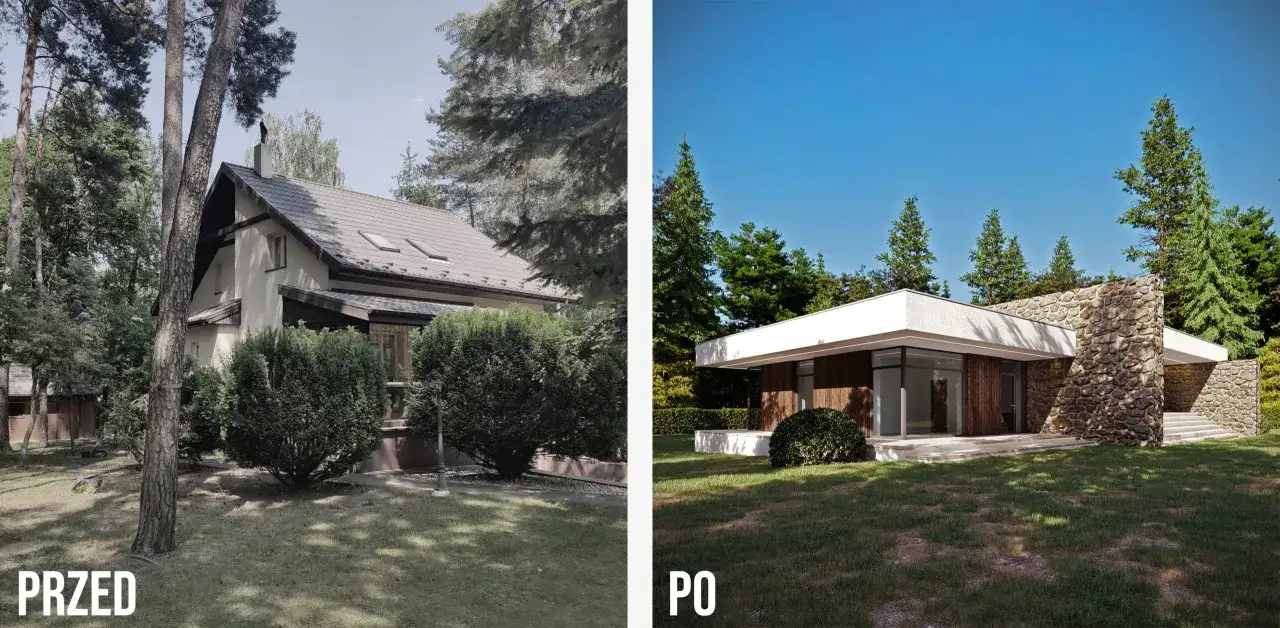 Przed i po metamorfozie domu. Zastanawiasz się, ile kosztuje rozbudowa domu? Zobacz, jak można odmienić budynek.